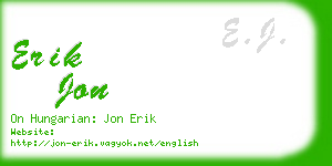 erik jon business card